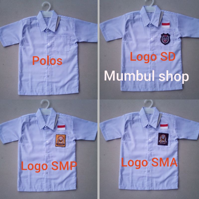 Seragam SD SMP SMA,kemeja pendek putih polos,kemeja pendek SD SMP SMA,kemeja pendek kerja