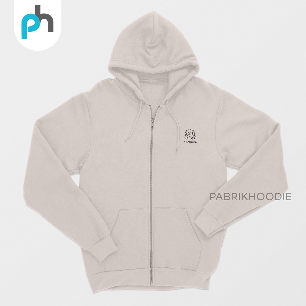 PABRIKHOODIE - JAKET HOODIE ZIPPER TOMBONY BORDIR {PRIA &amp; WANITA} M - XXL