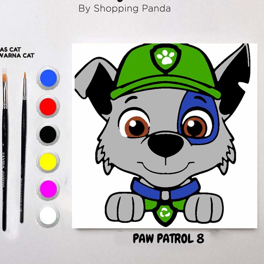 

PALING HOT!! (nlm-491) Paint by number PAW PATROL 1 20x20 Painting kit/Set Melukis/Paket Mewarnai/DI