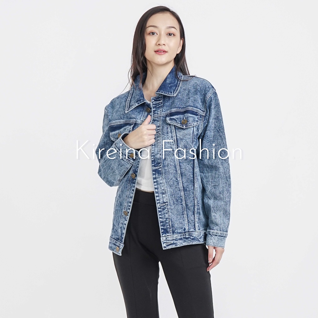 Jaket Jeans Unisex Jaket Denim Tebal Wanita | Kireina Fashion