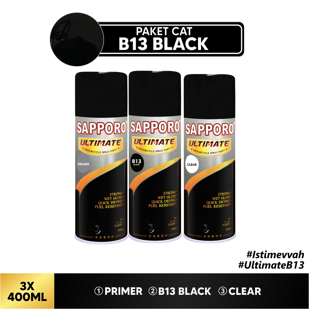 Paket Cat B13 Black / Sapporo Ultimate / Cat Spray Semprot Aerosol Terbaik