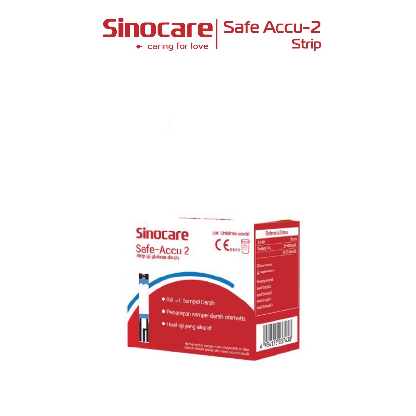 Alat Cek Gula Darah Sinocare Safe-Accu 2 (Alat, Strip &amp; Lancet)