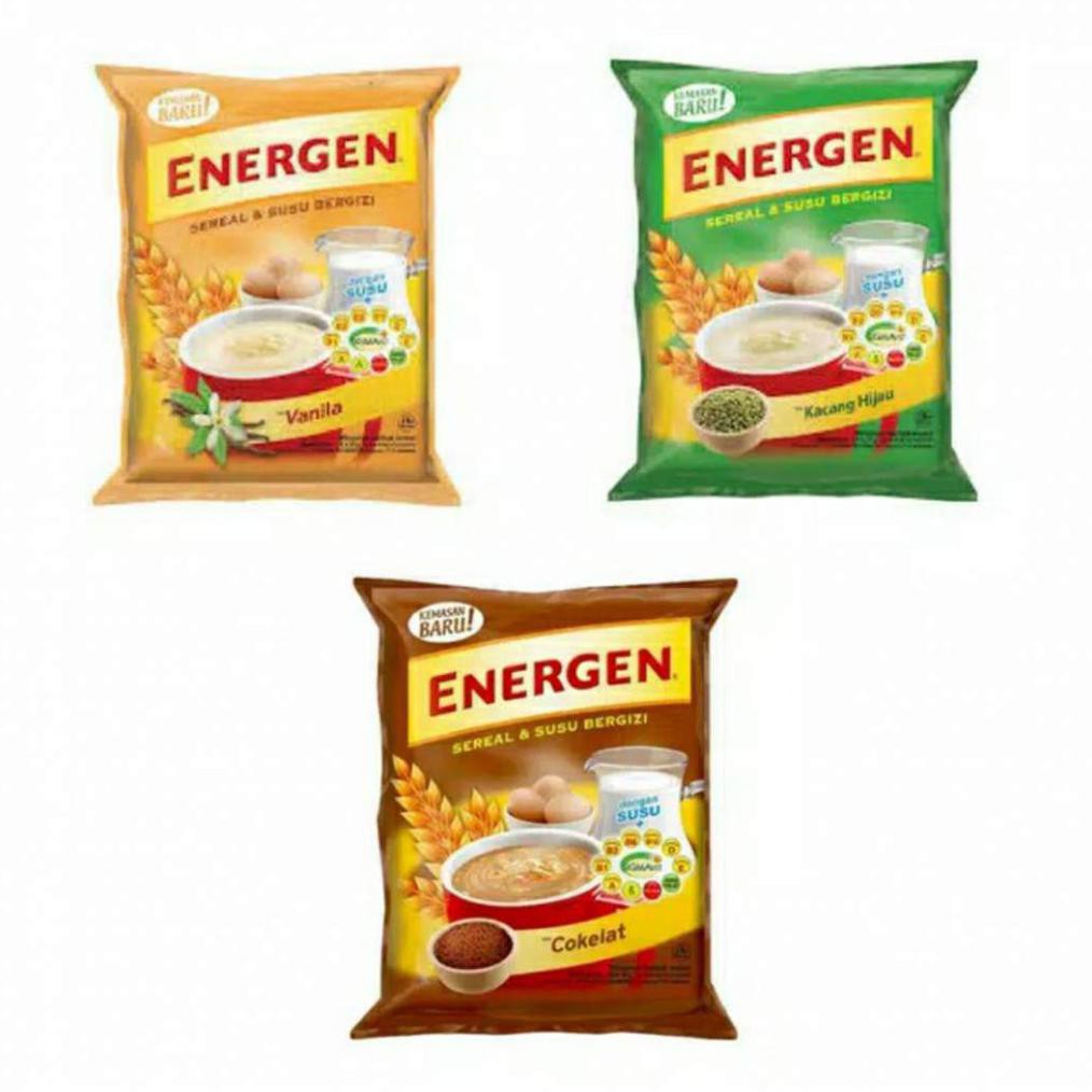 

p4yu energen cereal kurma/cokelat / vanila / kacang hijau/jahe (10pcs) grosir