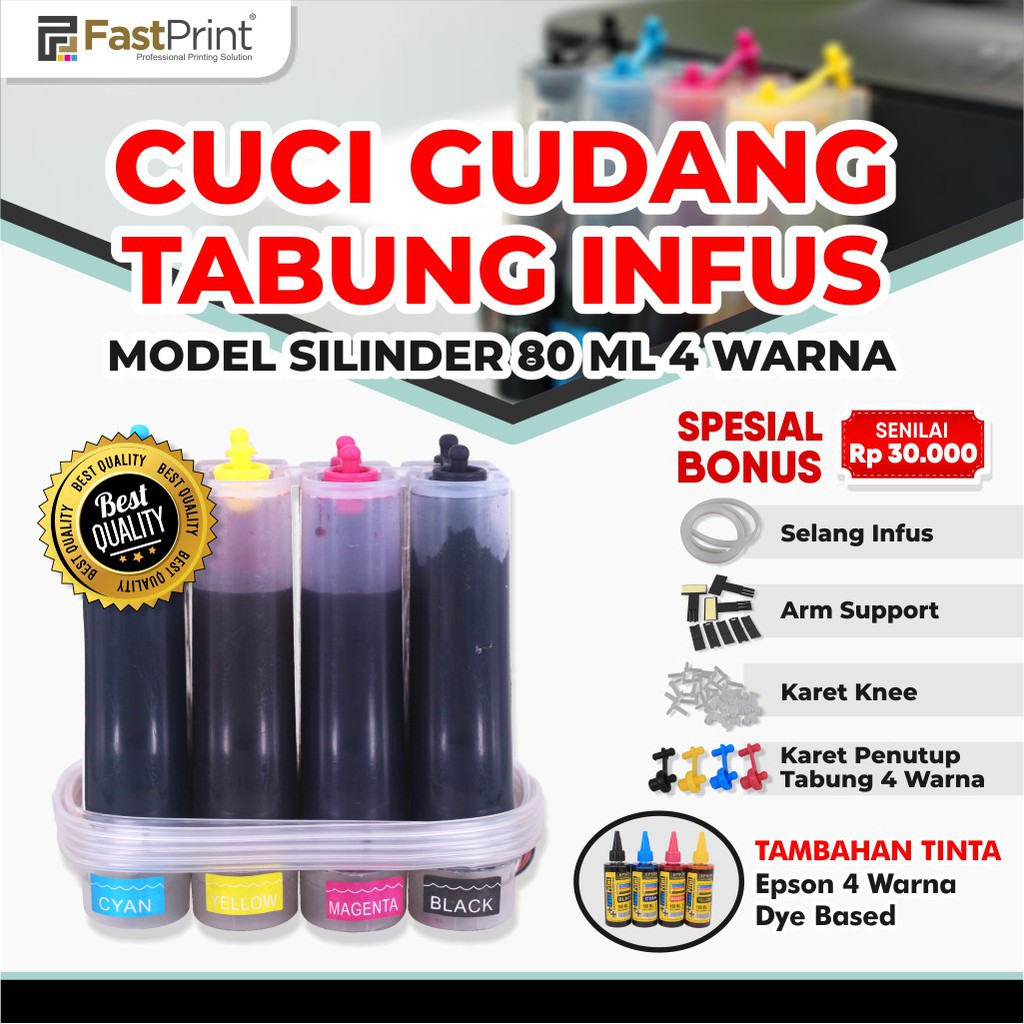 Tabung Infus Silinder 4 Warna 80ML 80 ML Kaki Polos Plus Tinta