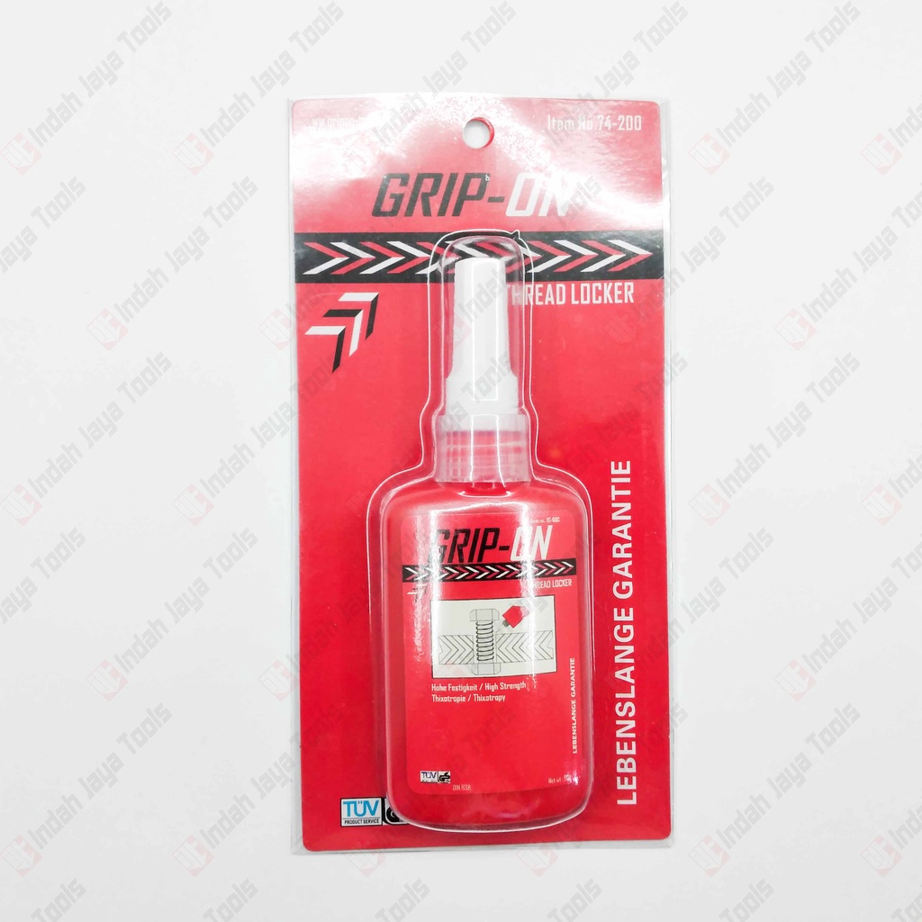 GRIP ON 20-090 Thread Locker RED - Lem Baut Mur Sekrup Trimpot