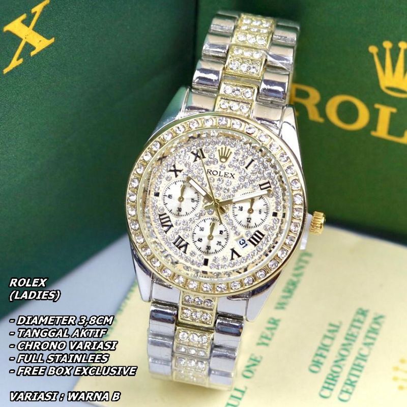 (COD)Jam Tangan Wanita / Cewek Fashion Rantai Full Diamond