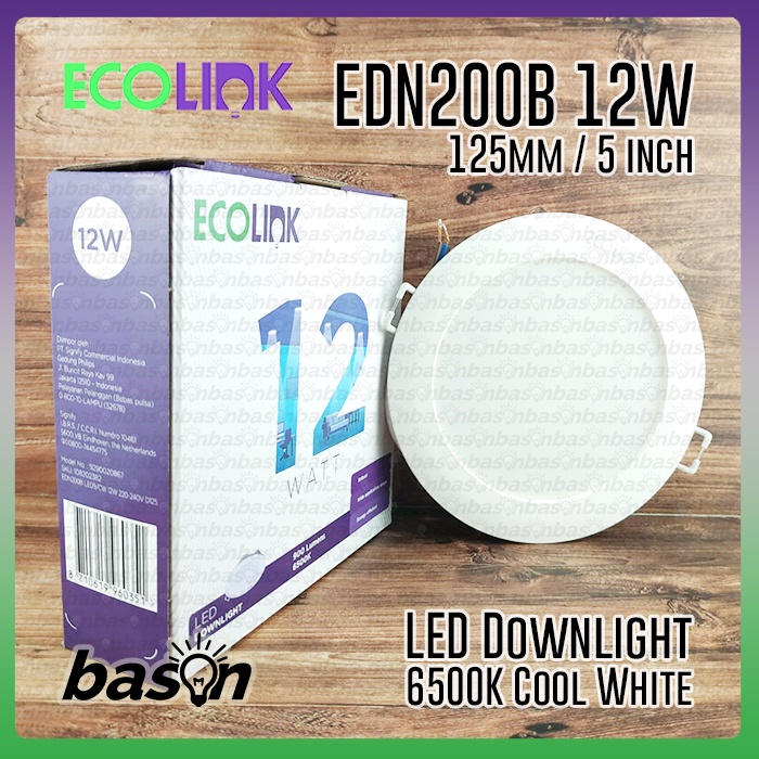 ECOLINK EDN200B 12W LED9 D125 5 inch - Lampu Downlight LED