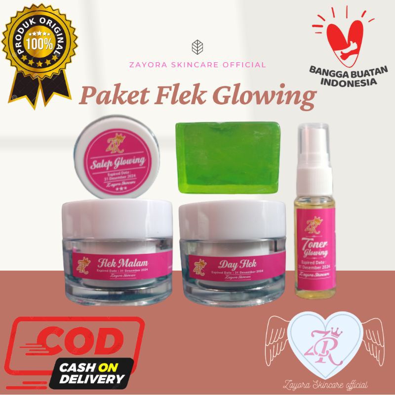 [ COD ] Paket Pemutih Extra Glow Flek Hitam Jerawat Membandel / Paket Lengkap Zayora Skincare 100% ORI