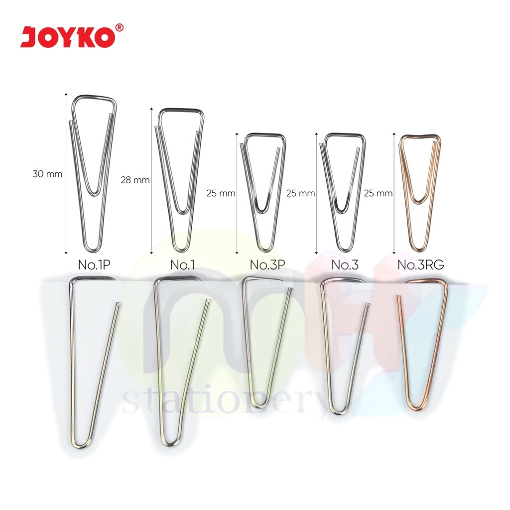 Trigonal Clip Klip Penjepit Kertas Segitiga Joyko No.1 No.1P No.3 No.3P No.3RG