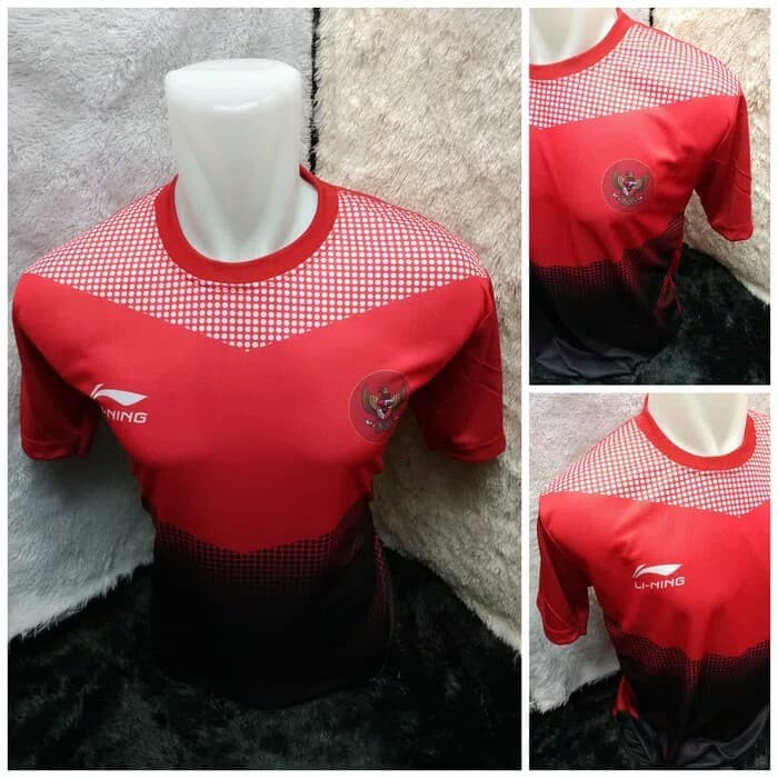 Jersey baju kaos badminton Lining Timnas Indonesia