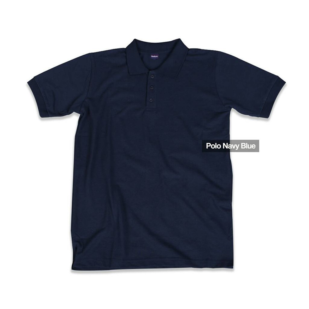 Kaos Polo Polos Berkerah Warna Navy Blue lembut nyaman untuk Pria Wanita