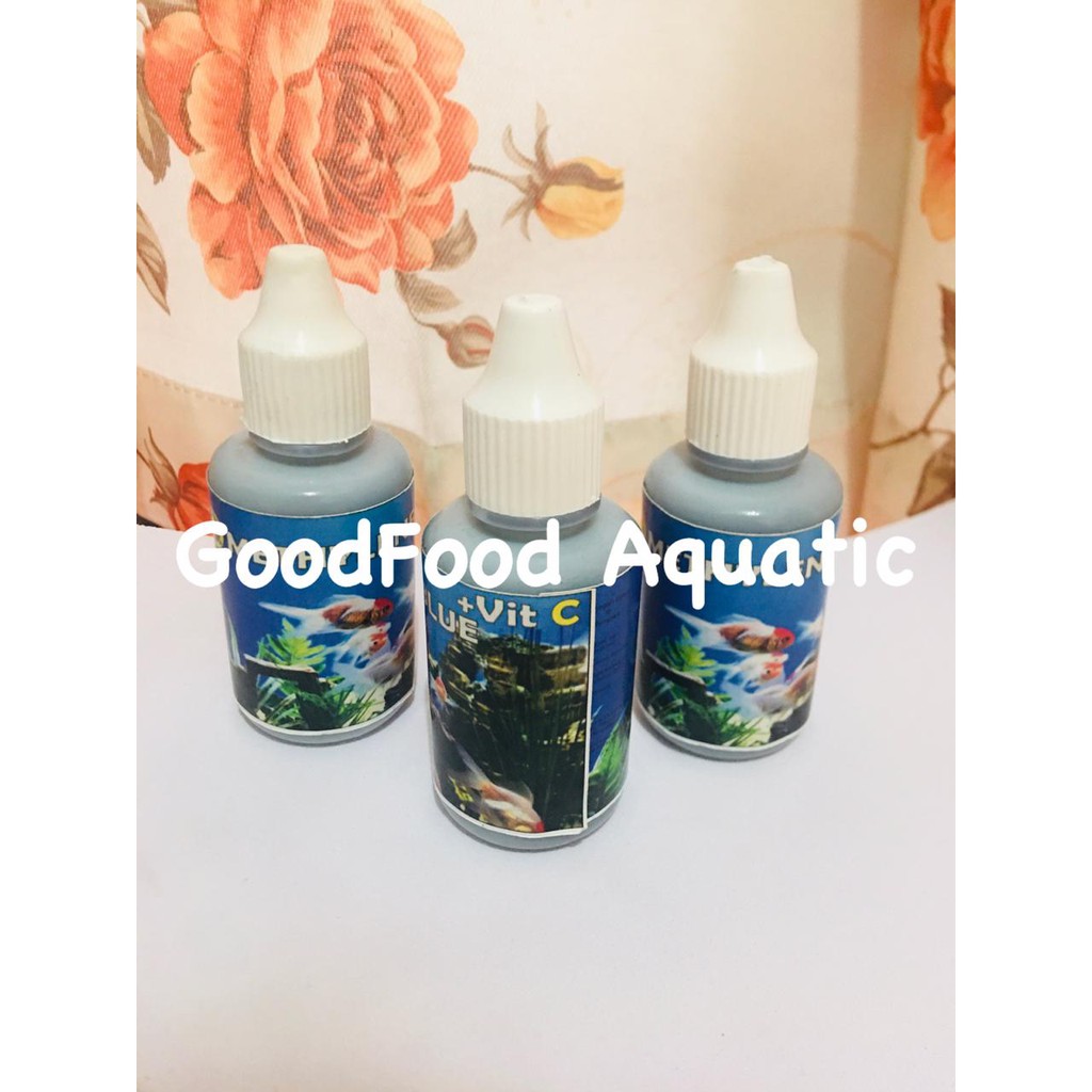 30 ml Methylene Blue + Vit C Obat White Spot Ikan Obat Biru