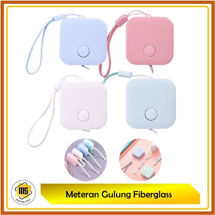 Meteran Gulung Fiberglass 1.5 Meter Meteran Plastik Mini