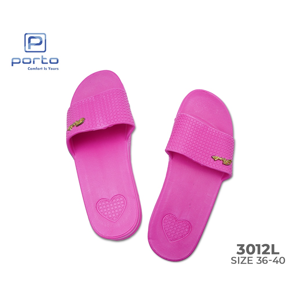 3012L - Porto Leveling Sandal Wanita Harian Selop Santai Flat Korea Karet Simpel Nyaman Ringan Tidak Licin