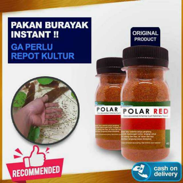 POLAR Red Artemia tanpa cangkang telur 50gram