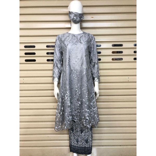 Setelan kebaya BigSize LD130 - Kebaya manohara - tunik kebaya Tulle - pakaian pesta - tunik bordir