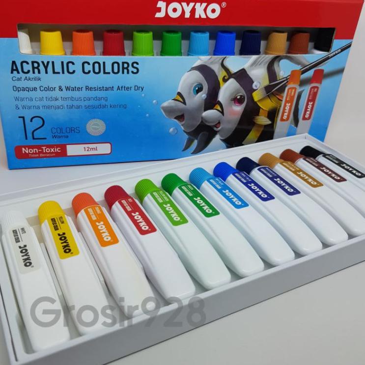 

Hadir Termurah Acrylic Colors / Cat Akrilik Joyko 12 warna