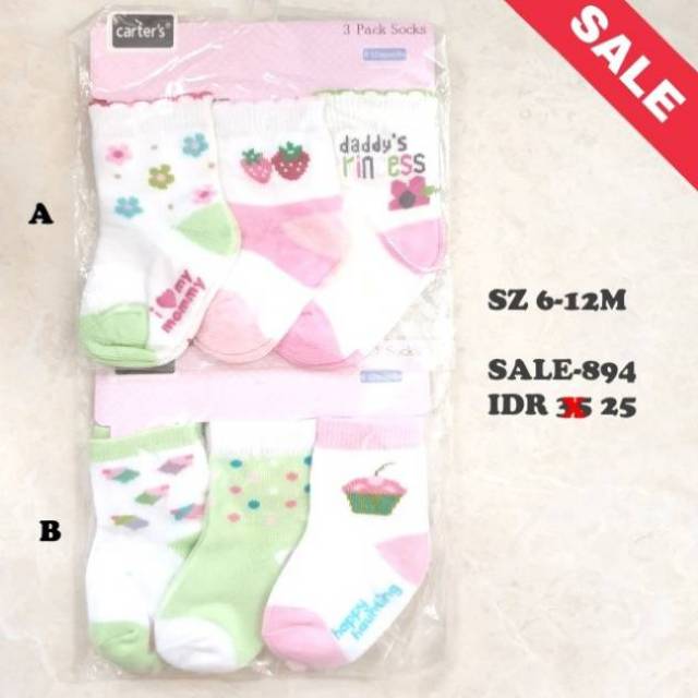 SALE Kaos Kaki Anak Carter 6-12m (kode: 894)