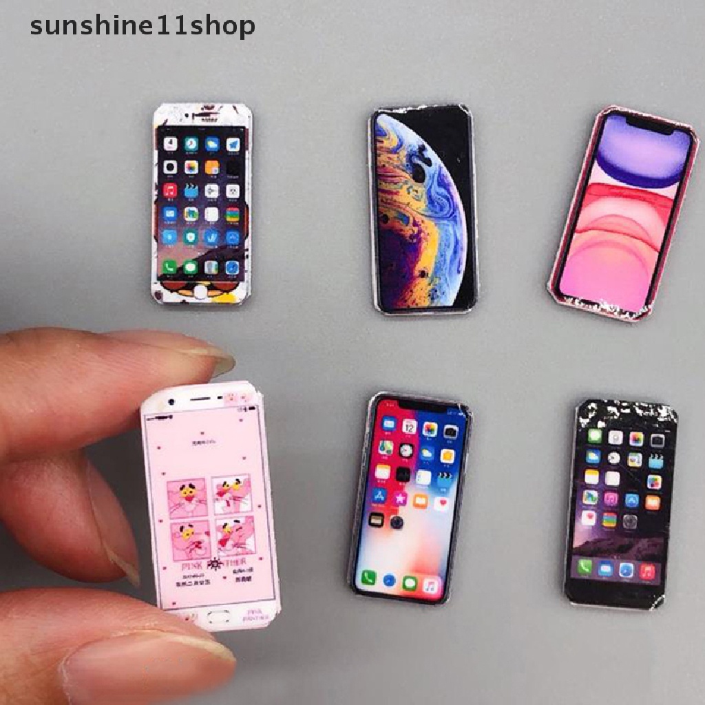 (SHO) 1pc Mainan Miniatur Handphone Skala 1: 12 Untuk Aksesoris Rumah Boneka