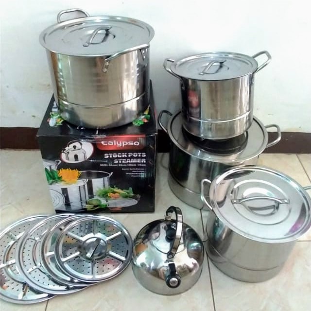 Promo Calypso Stock Pot Steamer / Panci Kukus Set / Calypso Steamer + Teko yDwd8AhpzlWWwm