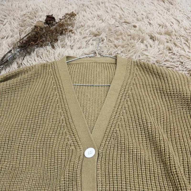 CARDIGAN KANCING EMERA BASIC RAJUT 7 GATE-Krem mocca