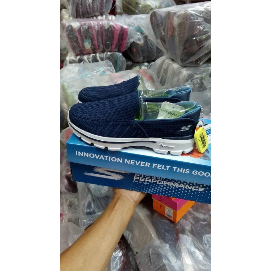promo skechers go walk 3 original navy blue trend hits slip on 2017 terbaru