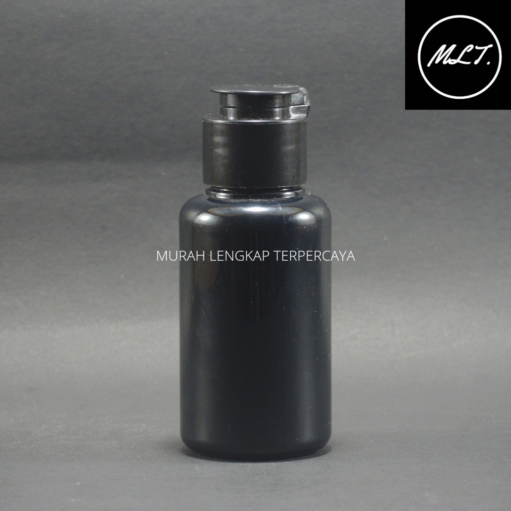 BOTOL FLIPTOP JAMUR 60 ML / MODEL TOPI 60 ML TIBULAR FULL BLACK