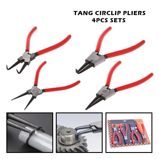 VOM Transformer 4 Pcs Circlip Pliers Set Tang Snap Ring 0495