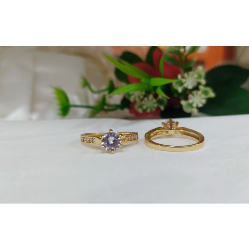 cincin wanita dewasa cantik warna emas