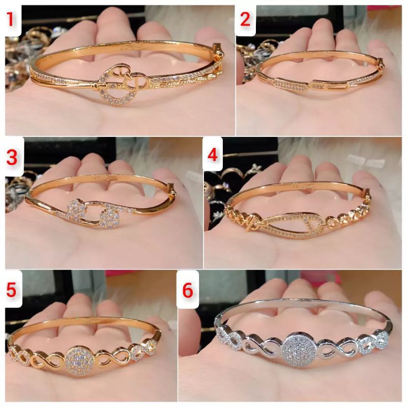 Gelang Titanium Wanita Anti Karat, Anti Alergi, Tahan Lama, Di jamin REALPICT 100% dan high quality, Pilih 1 dari 6 Variasi