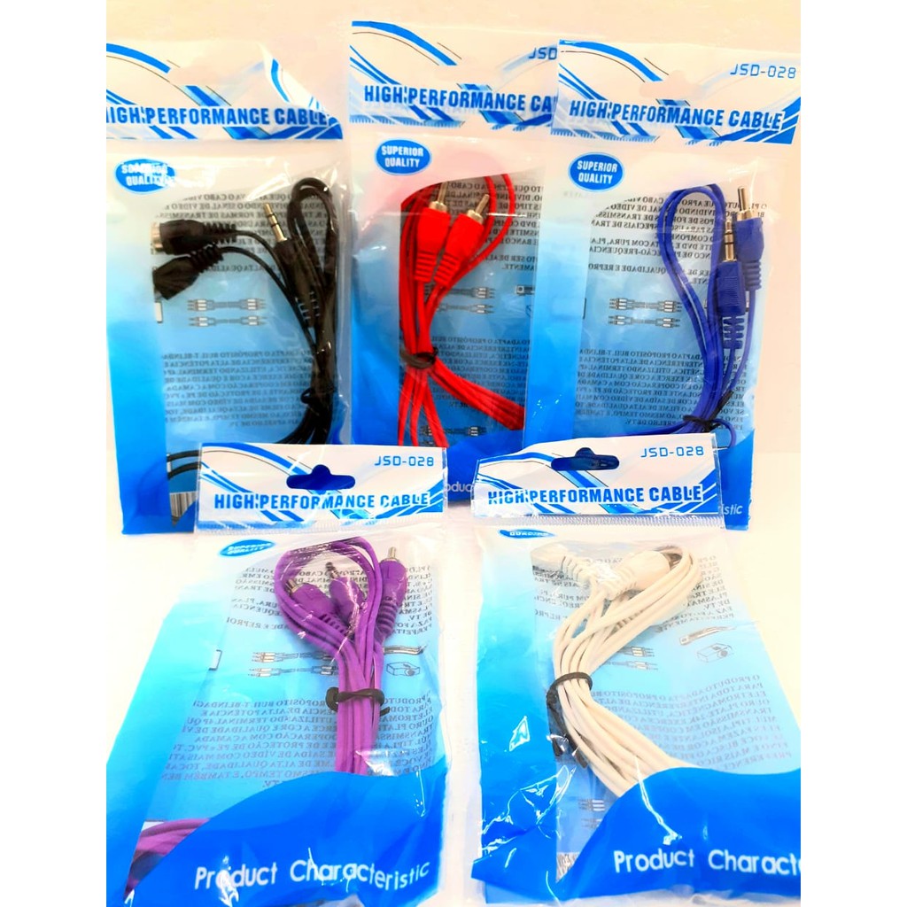 KABEL AUDIO/Cable AUX 2in1 (Warna-Random)_HP ke SPEAKER/Hp ke Salon_