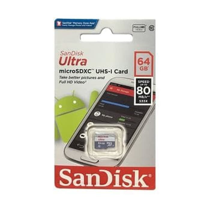 Memory Card Sandisk® 64GB Ultra Speed 80MB/S Original