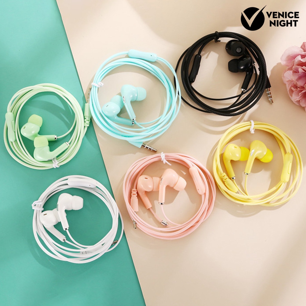 (VNEP) (Berkabel) U38 Earphone In ear Kabel 3.5mm Warna Macaron Dengan Mic Untuk Olahraga