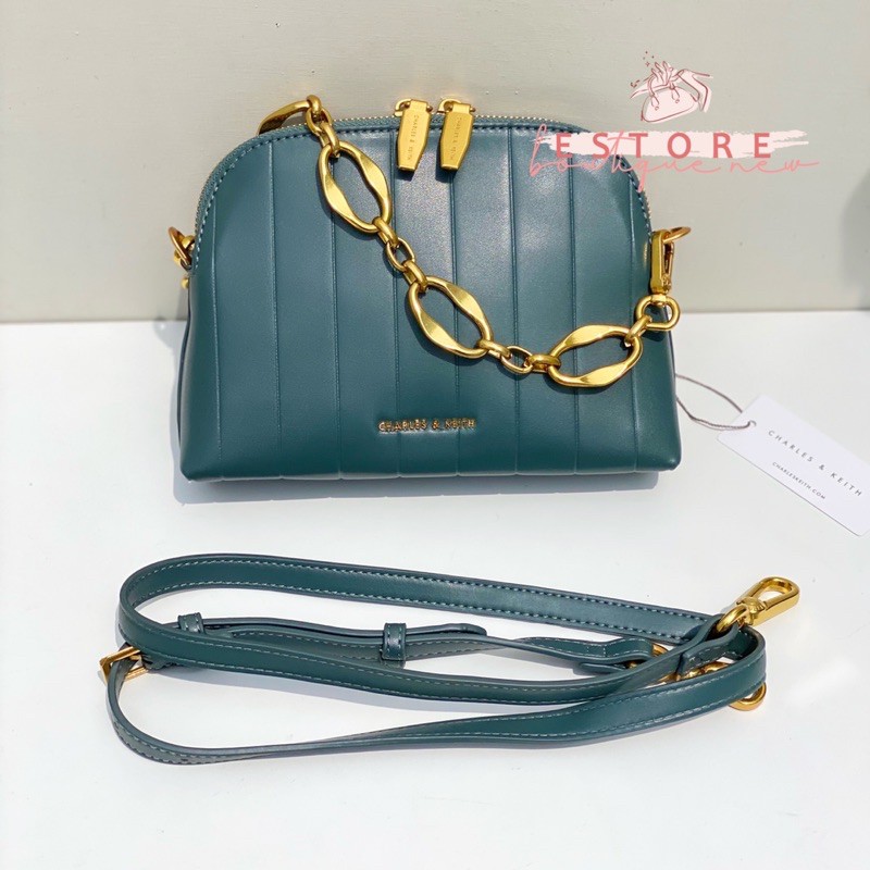 Chain Handle Panelled Crossbody Bag