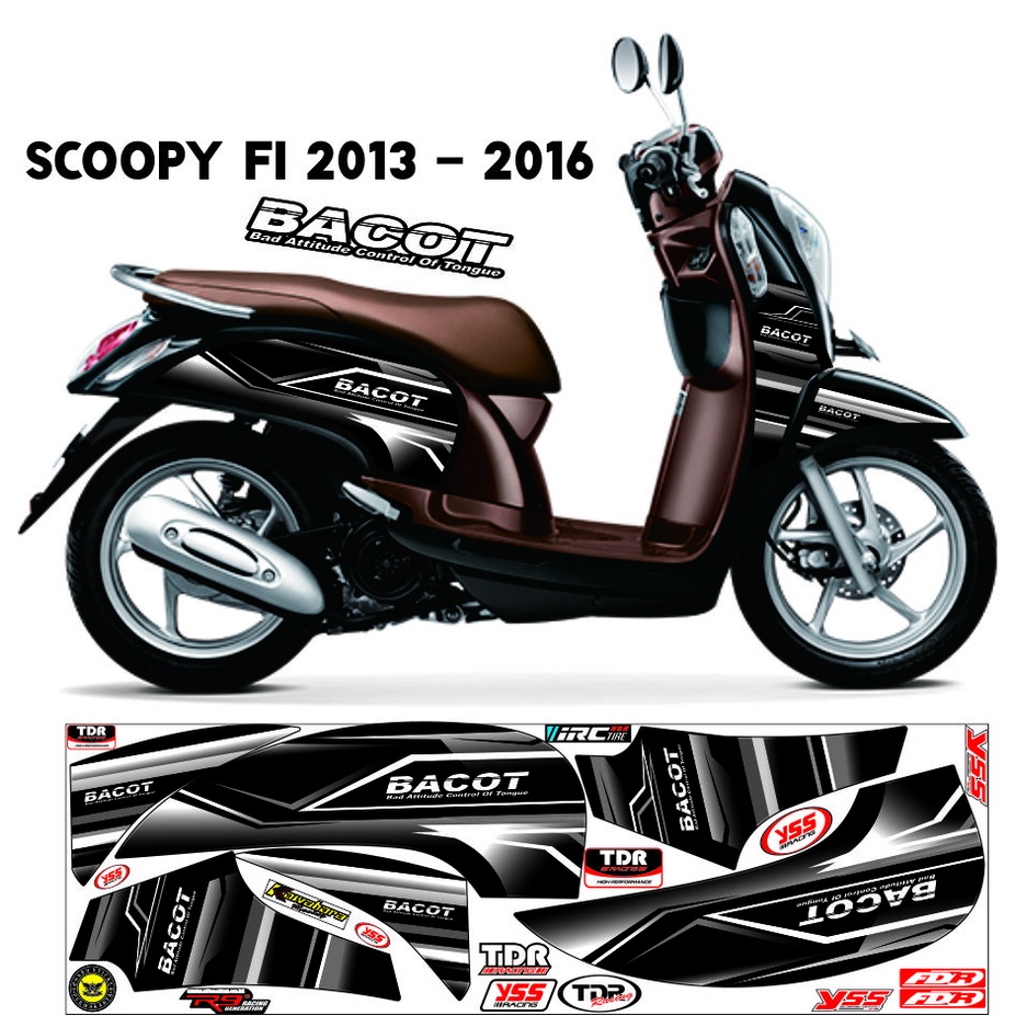 STICKER POLET STRIPING SCOOPY FI SPORTY MOTIF RACING SCOOPY 2013-2015 VARIASI STRIPING