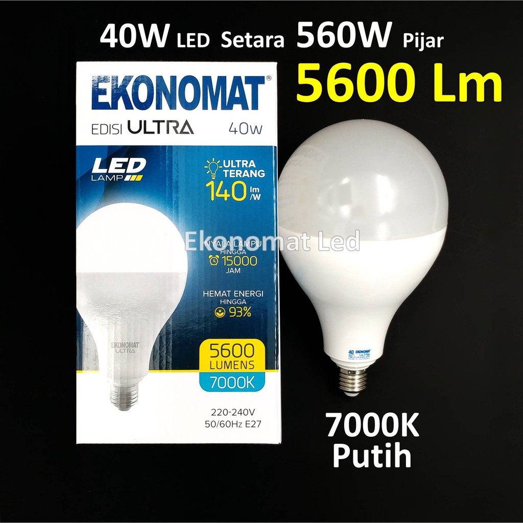 Jual Ekonomat ULTRA 5600 Lm 40W Putih 7000K LED Lampu 40Watt 40 Watt 40
