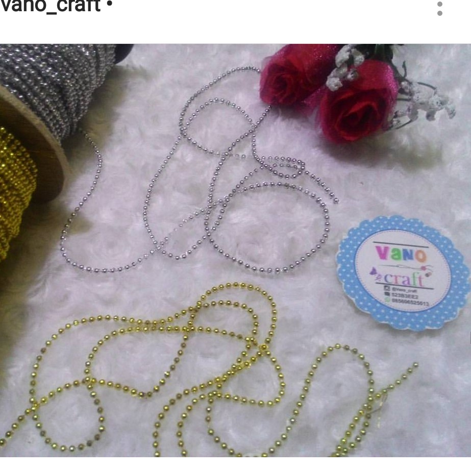 Parel mutiara renteng silver gold 3 mm (5meter)