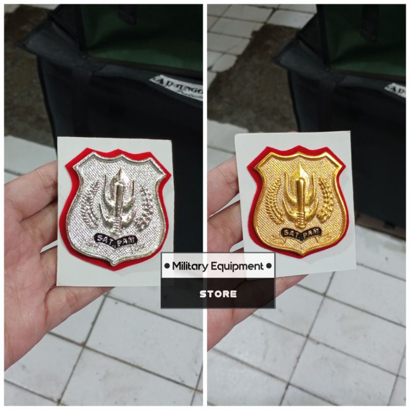 PIN KEWENANGAN SATPAM TERBARU BAHAN COR TEBAL WARNA PUTIH KUNING