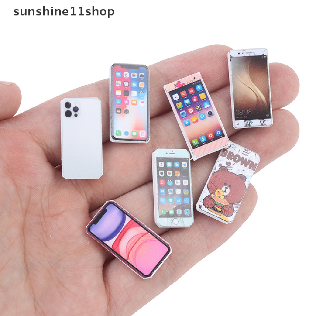 (SHO) 1pc Mainan Miniatur Handphone Skala 1: 12 Untuk Aksesoris Rumah Boneka