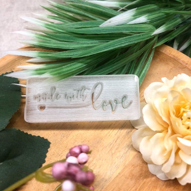 

Soap Stamp / Acrylic Soap Stamp / Made With Love Theme / Stempel Sabun