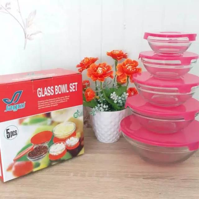 Mixing bowl kaca/set toples kaca
