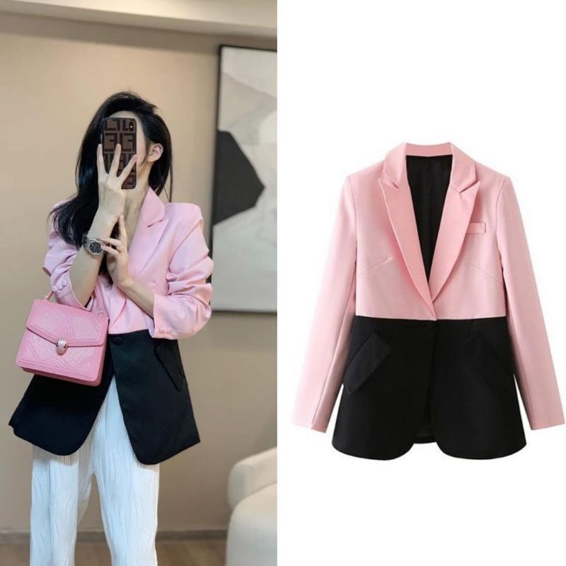 two tone tag blazer