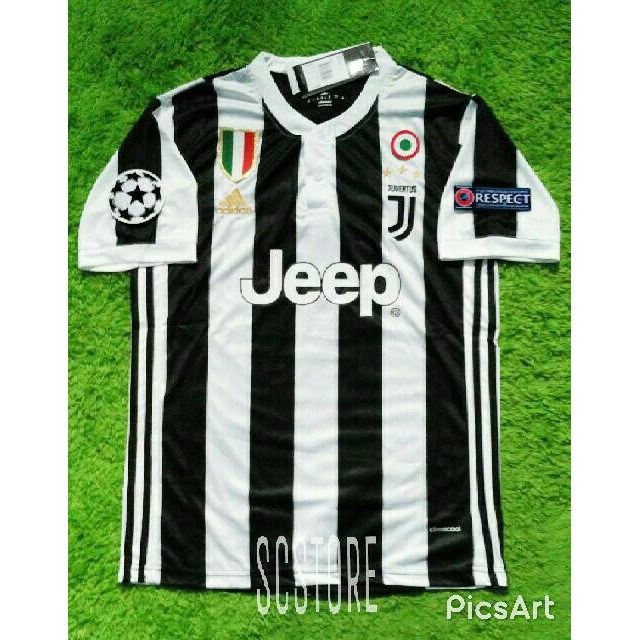Jersey Juventus Juve Home FULL PATCH UCL 2017/2018 Grade