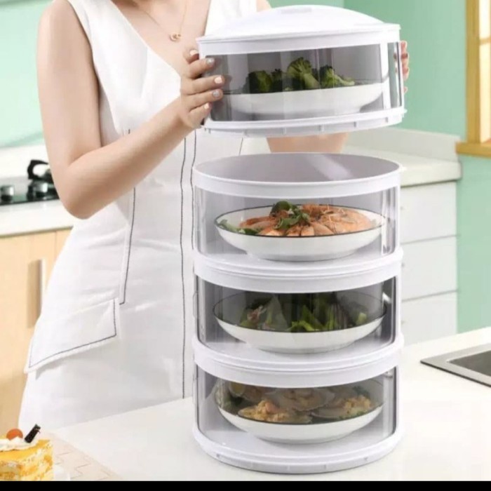 Food storage 4 layer wadah saji makanan susun dish cover tahan panas A