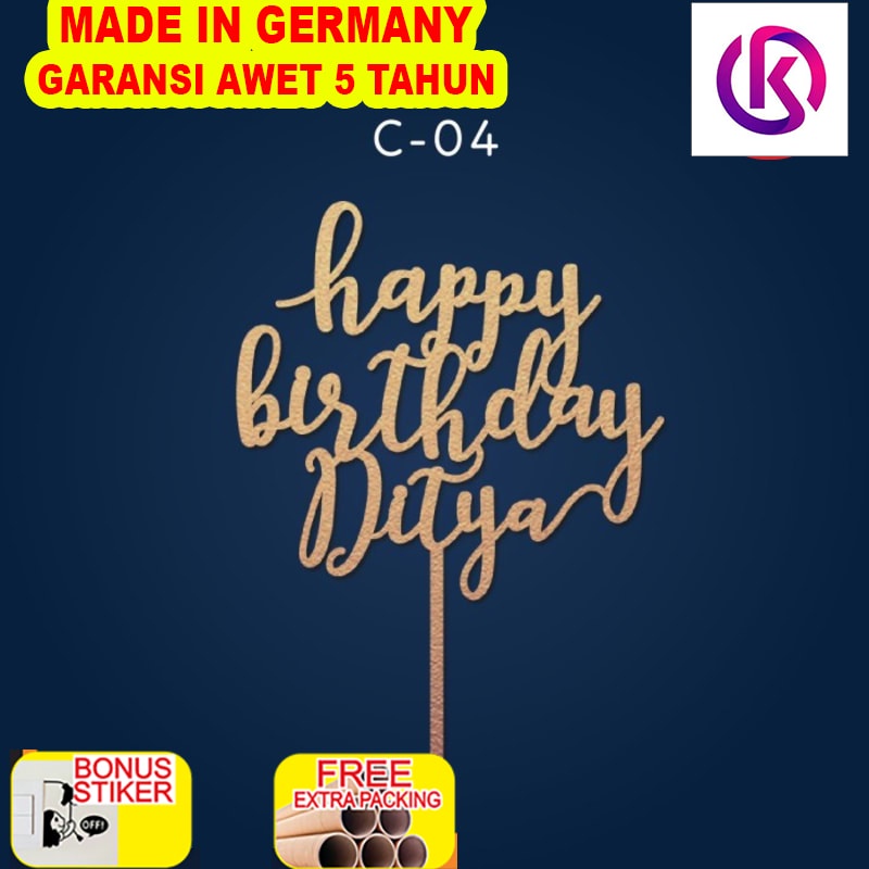 

Terlaris C-04 / BISA REQUEST TULISAN / CAKE TOPPER / HAPPY BIRTHDAY /HIASAN KUE
