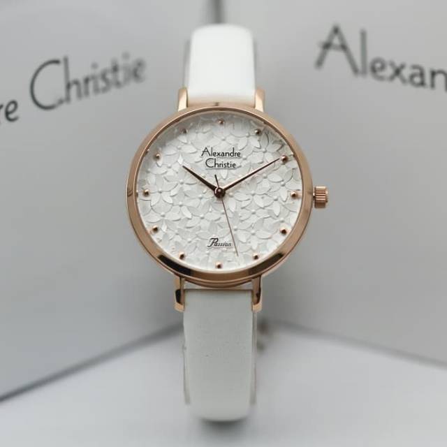 JAM TANGAN CEWEK / WANITA ALEXANDRE CHRISTIE AC 2728 WHITE ROSEGOLD