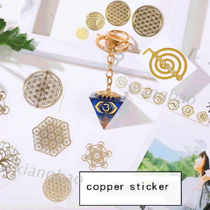 Segera Beli 10MS 40Pcs Copper Orgonite Sticker Tree Life Energy Tower Pyramid Berkualitas