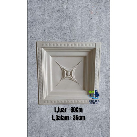 Lis/List Profil Gypsum Plafon Bunga Lampu, Motif Dum Kotak