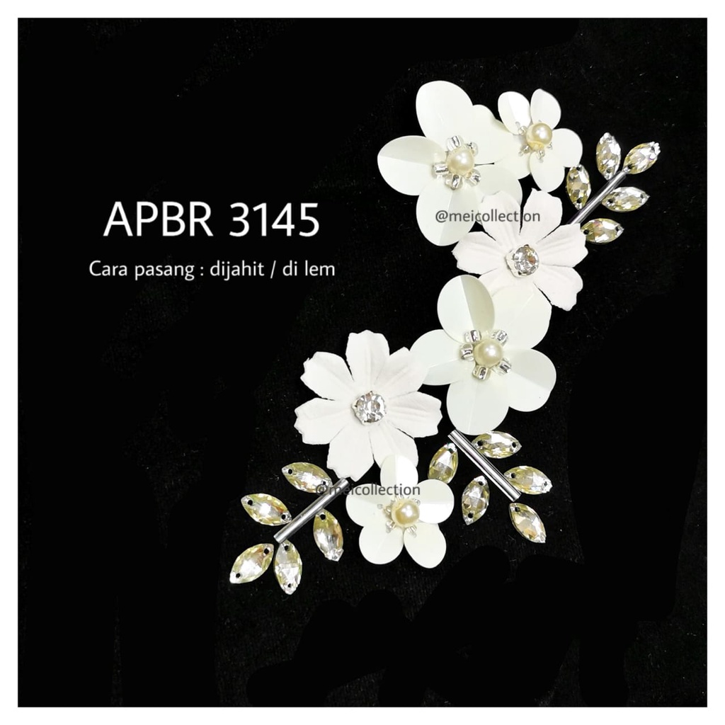 Nobira98 Payet Rangkai Apbr Kompilasi Nuansa Putih Off White Bunga 3D