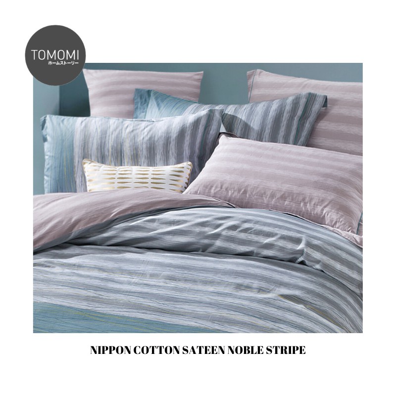 Tomomi Bed Sheet Set Sprei Set Nippon Cotton Noble Stripe Shopee Indonesia